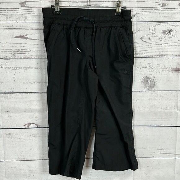 The North Face Pants Womens Small Black Cropped pockets pull on Hiking Nylon - Picture 1 of 9